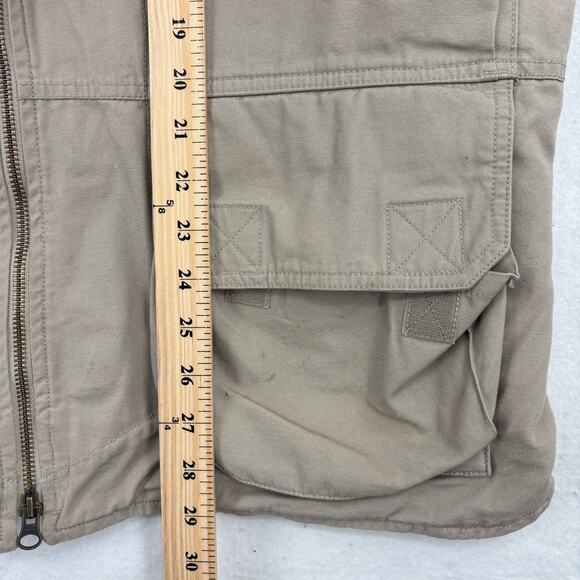 5.11 Tactical Vest Men's Size L Khaki Tan CCW Pockets Cotton Canvas Rugged - Picture 13 of 14
